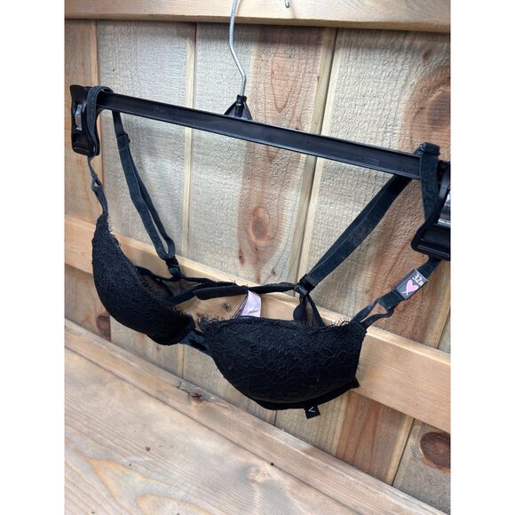 NWT Victorias Secret Black Lace T-Shirt Push-Up Bra 32B - Picture 2 of 7